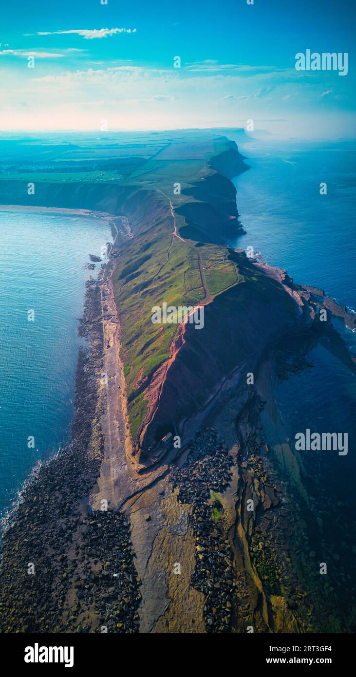 Foto aerea panoramica della natura nel Regno Unito durante l'estate Foto Stock