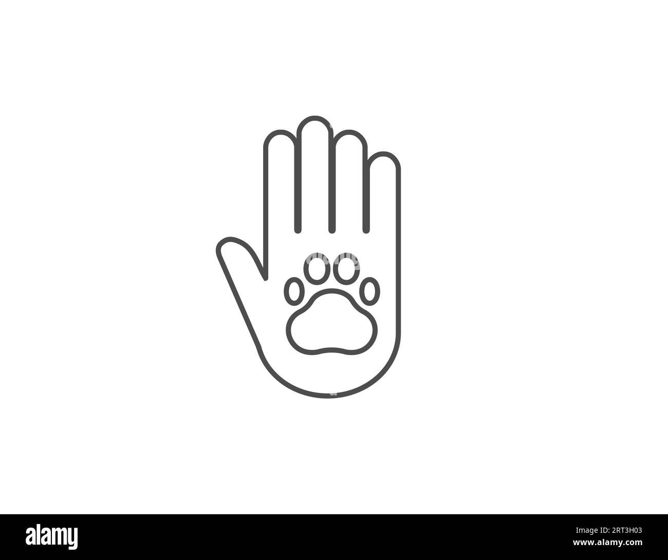 Cura degli animali, icona della beneficenza. Illustrazione vettoriale. Illustrazione Vettoriale