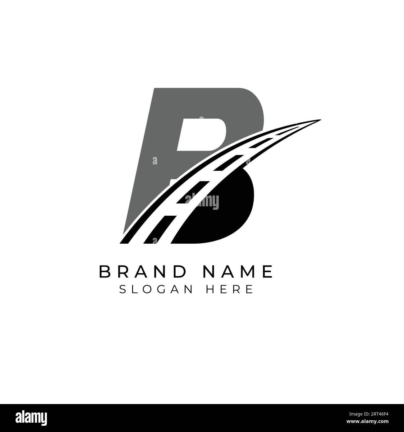 Logo lettera B asfalto per l'identità. Illustrazione del vettore del modello di costruzione per il marchio Illustrazione Vettoriale