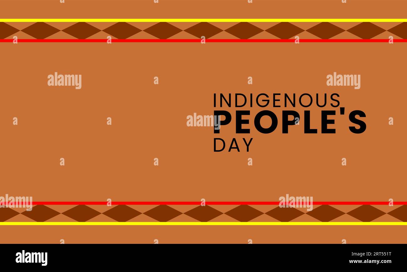Vettore di celebrazione del modello del giorno dei popoli indigeni. Concetto di cultura. Adatto per striscioni, poster, carta da parati, decorazione, saluto, digitale Illustrazione Vettoriale