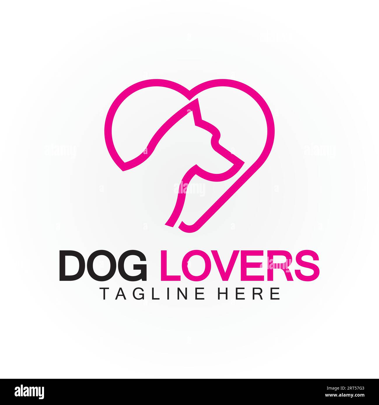 Modello vettoriale con logo Dog Lovers Illustrazione Vettoriale