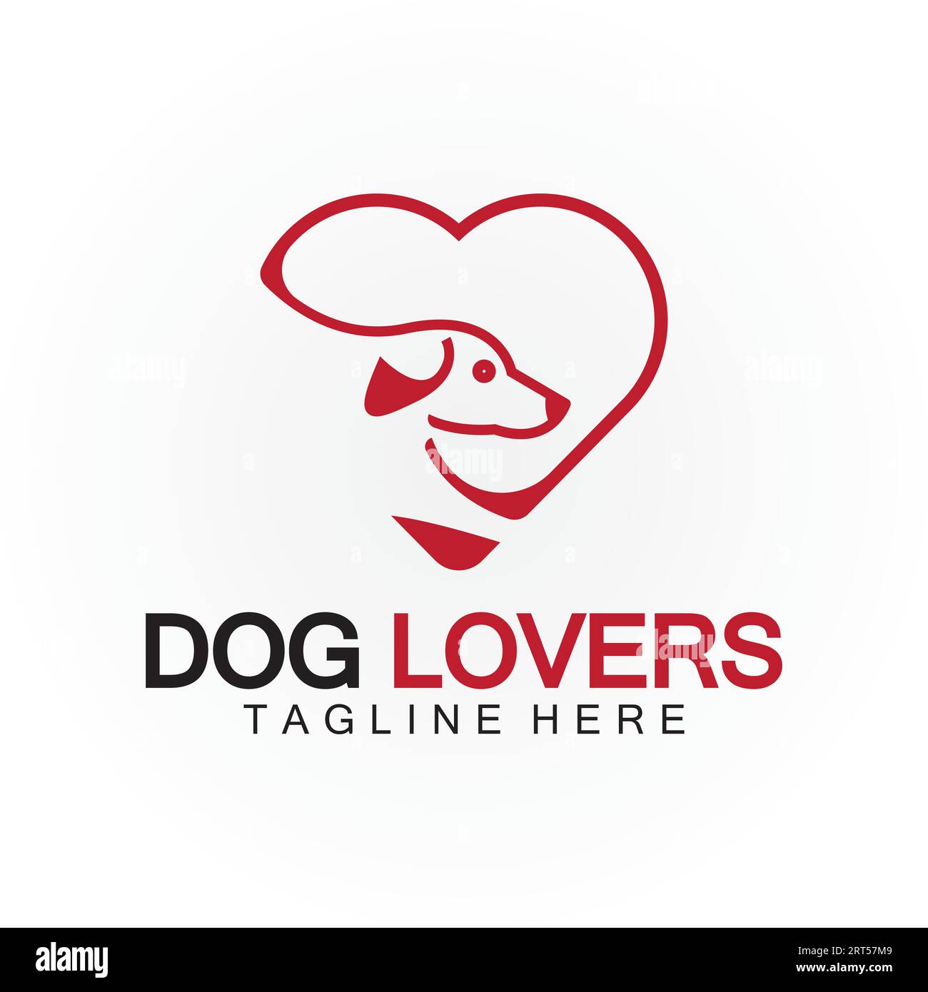 Modello vettoriale con logo Dog Lovers Illustrazione Vettoriale