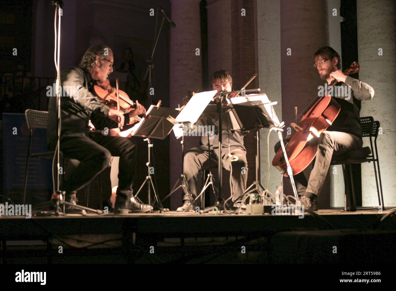 Roma, Italia. 10 settembre 2023. Quartetto Pessoa alla terza giornata del Festival musicale Bravetta presso il Chiostro del buon Pastore . Il Festival è stato patrocinato dal XII comune con la partecipazione di Roma capitale e con la collaborazione del Liceo scientifico Marcello Malpighi di Roma. (Foto di Daniela Franceschelli/Pacific Press) credito: Pacific Press Media Production Corp./Alamy Live News Foto Stock