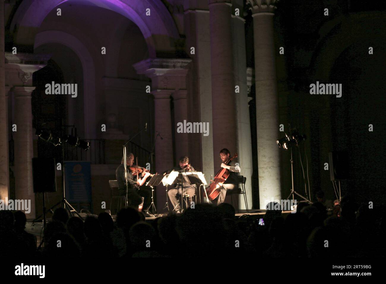 Roma, Italia. 10 settembre 2023. Quartetto Pessoa alla terza giornata del Festival musicale Bravetta presso il Chiostro del buon Pastore . Il Festival è stato patrocinato dal XII comune con la partecipazione di Roma capitale e con la collaborazione del Liceo scientifico Marcello Malpighi di Roma. (Foto di Daniela Franceschelli/Pacific Press) credito: Pacific Press Media Production Corp./Alamy Live News Foto Stock