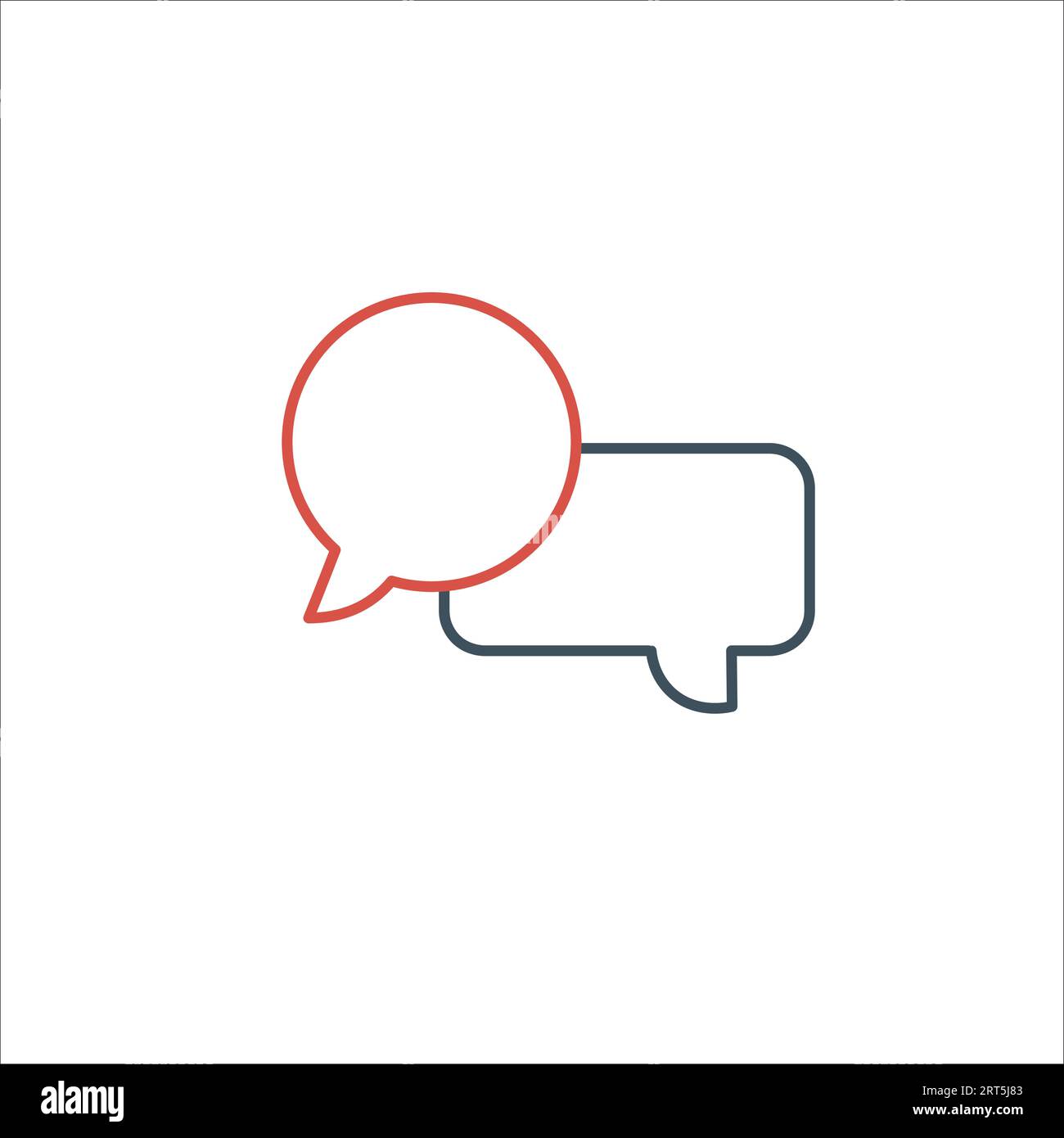 Icona di comunicazione, due bolle di informazioni della chat. Segnale chat online. Illustrazione del vettore di stock isolata Illustrazione Vettoriale