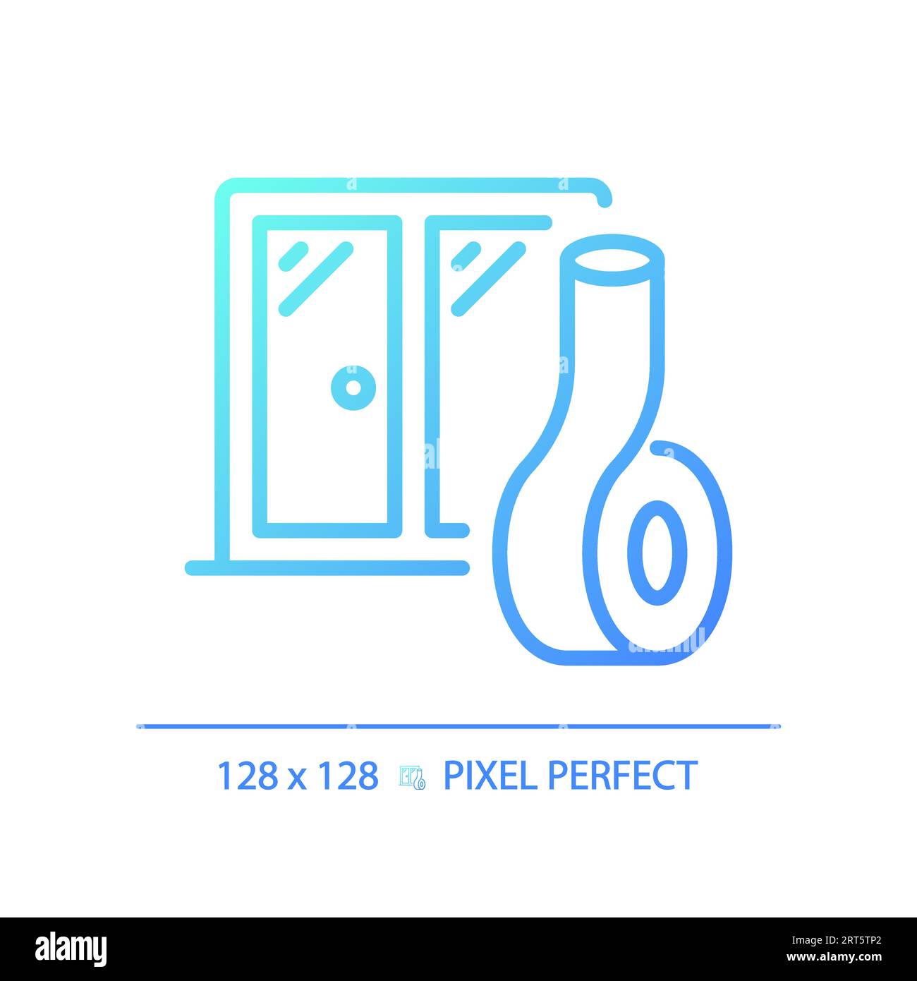Icona lineare sottile gradiente per finestre insonorizzate Pixel Perfect Illustrazione Vettoriale