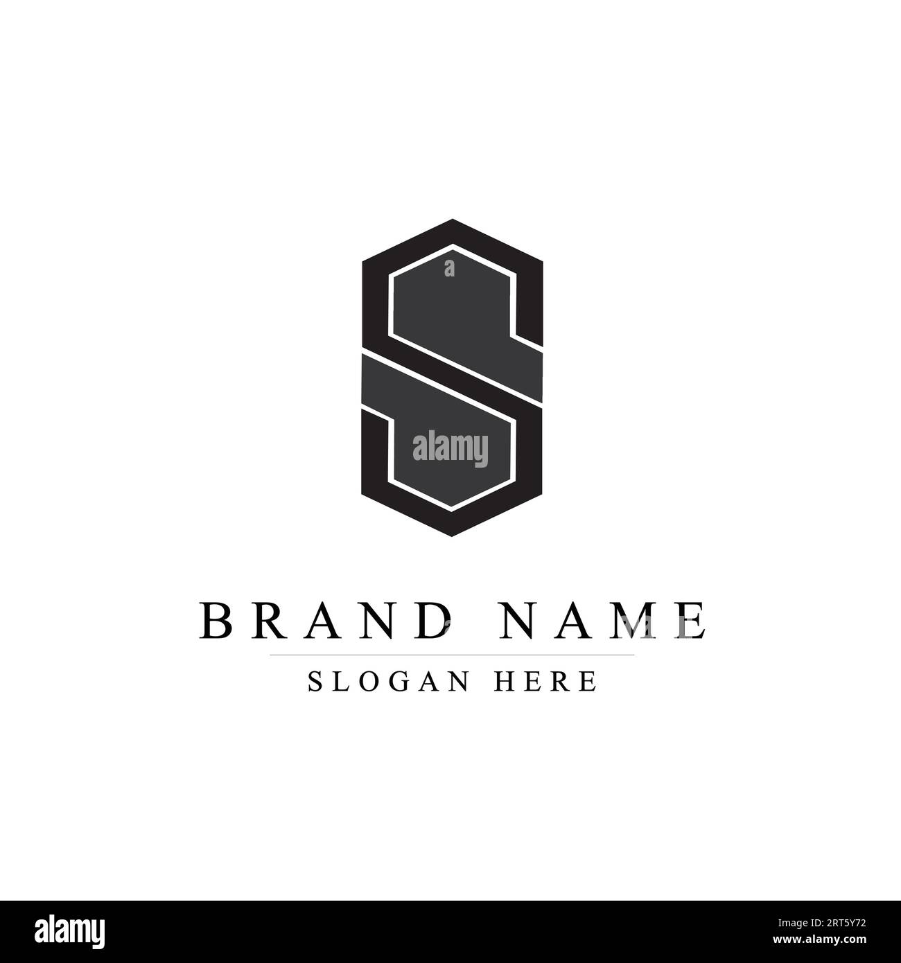 Concetto di logo con icona esagonale Letter S. Logo S. Illustrazione Vettoriale