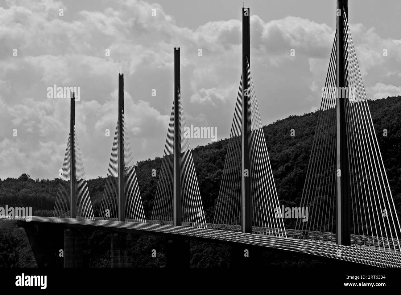 Il Viadotto di Millau, Occitanie, Francia Foto Stock