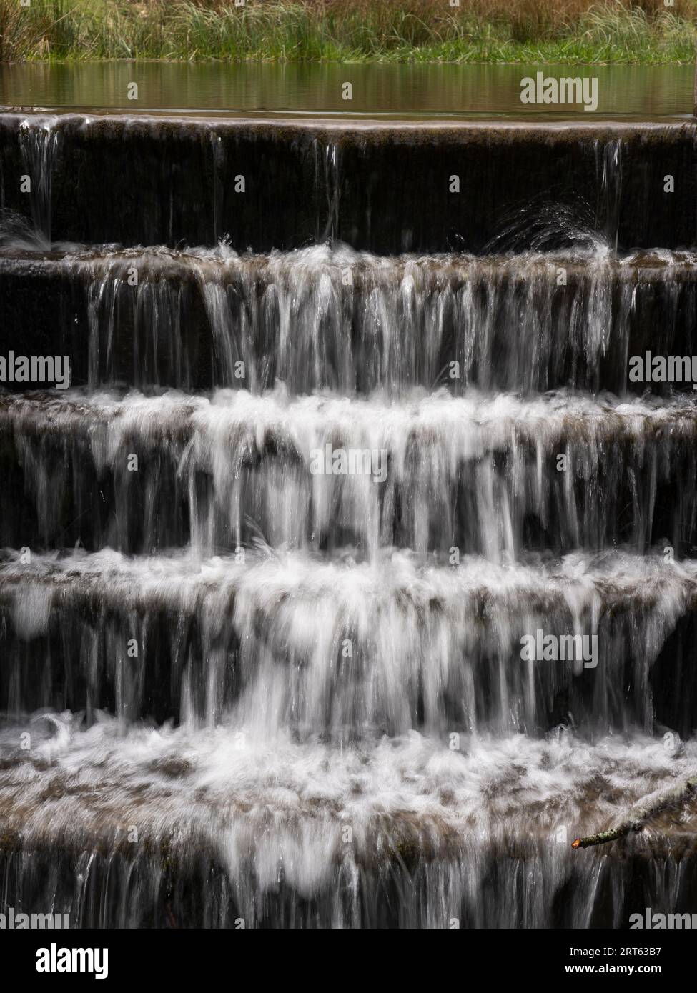 New Pool Hollow, Carding Mill Valley, Church Stretton, Shropshire, Inghilterra. Foto Stock