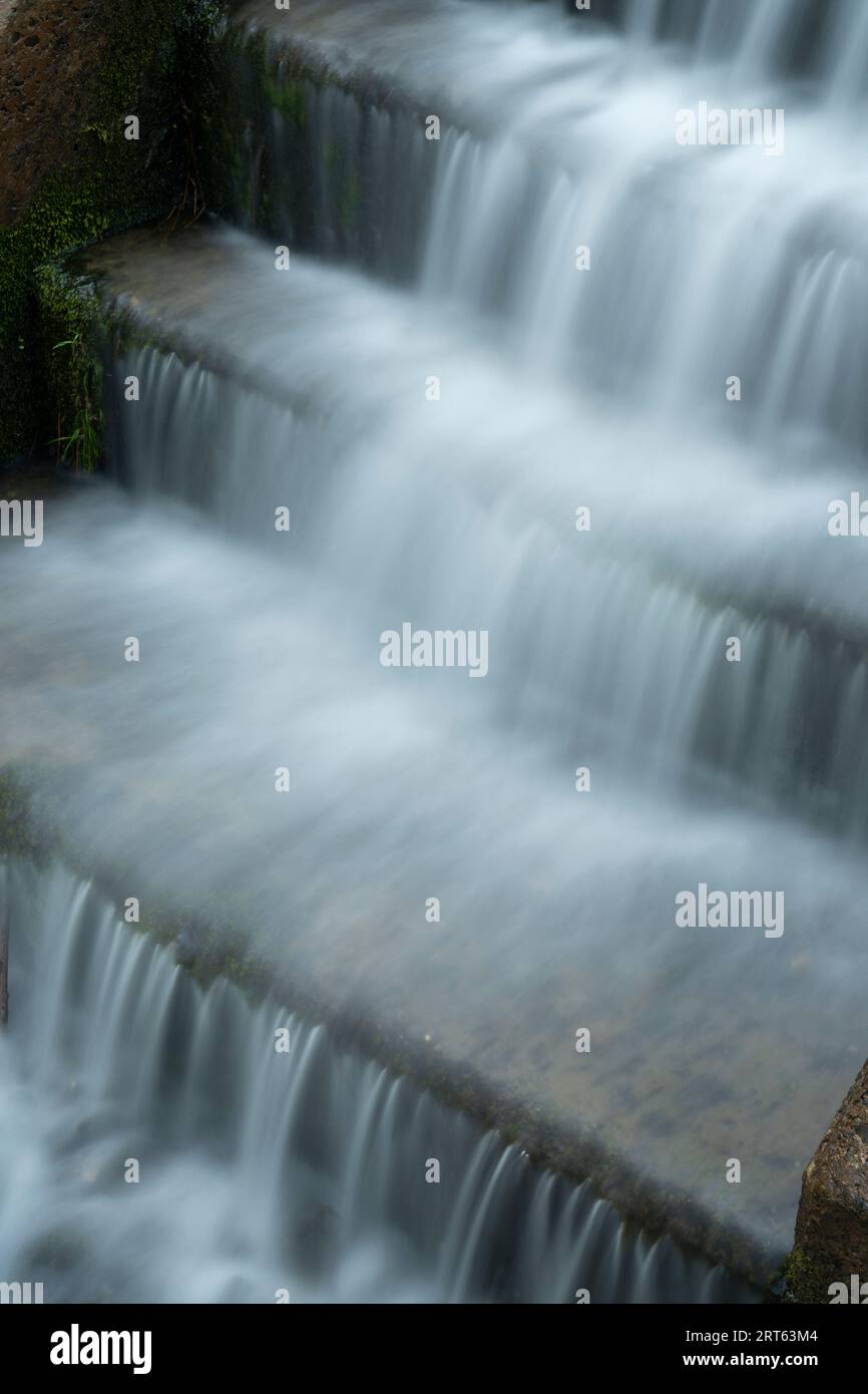 New Pool Hollow, Carding Mill Valley, Church Stretton, Shropshire, Inghilterra. Foto Stock