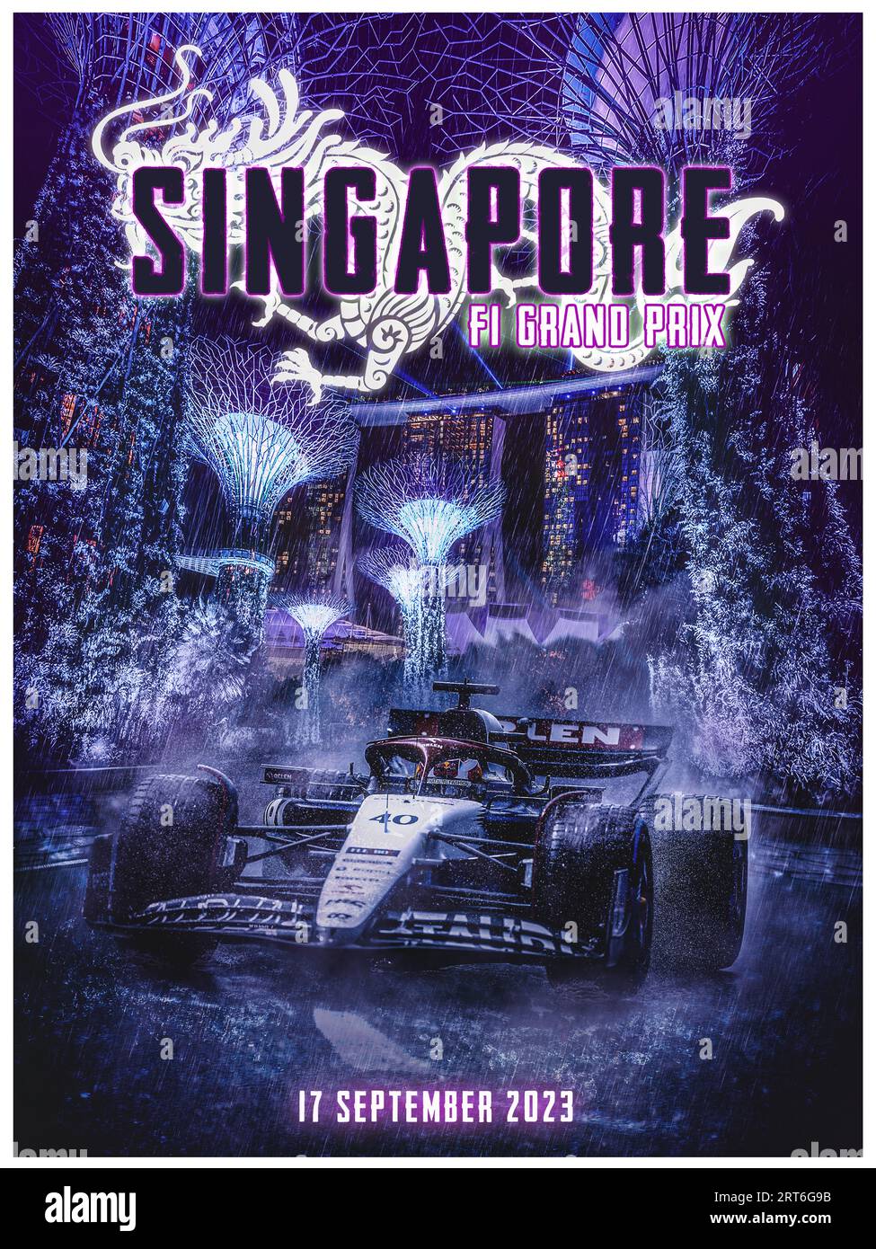 Poster gara del Gran Premio di F1 di Singapore 2023 Foto stock - Alamy