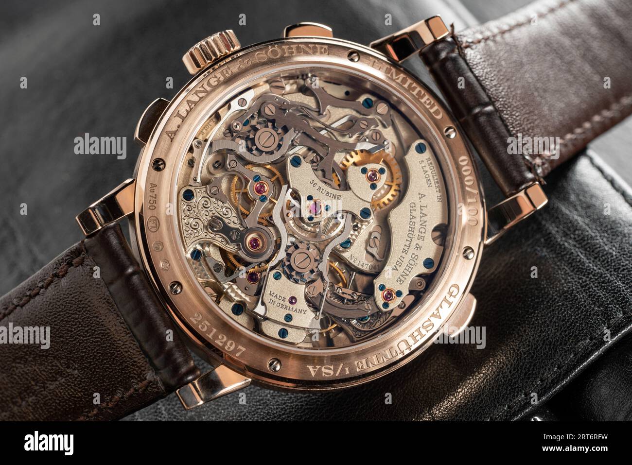 A. Lange & Söhne 1815 Rattrapante Honeygold omaggio a F. A. Lange 425,050 Foto Stock