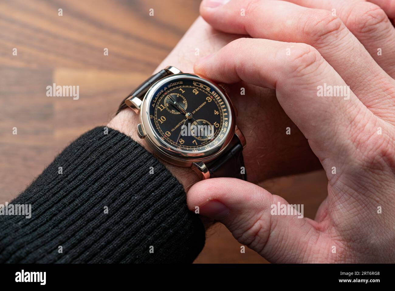 A. Lange & Söhne 1815 Rattrapante Honeygold omaggio a F. A. Lange 425,050 Foto Stock