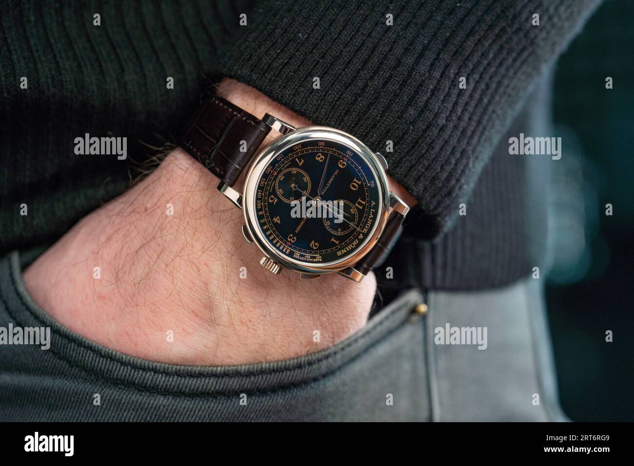 A. Lange & Söhne 1815 Rattrapante Honeygold omaggio a F. A. Lange 425,050 Foto Stock