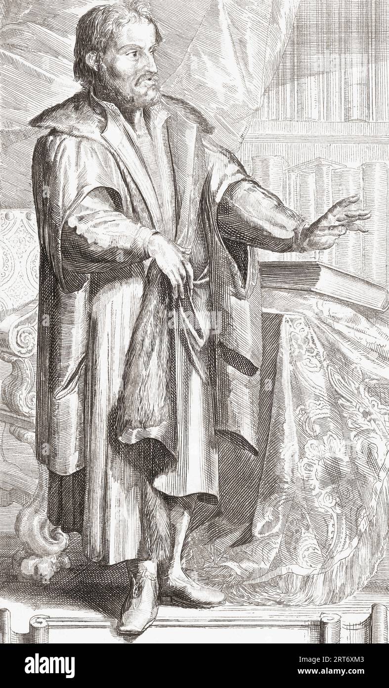 Philip Melanchthon, nato Philipp Schwartzerdt, 1497 - 1560. Autore tedesco, teologo, educatore e riformatore luterano che collaborò con Martin Lutero. Dopo la morte di Lutero divenne il capo della riforma in Germania. Dopo un lavoro di Romeyn de Hooghe. Foto Stock