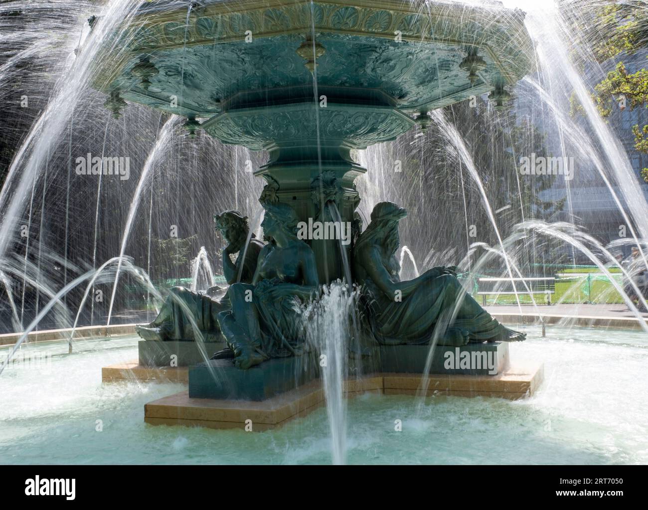Jardin Anglais, Fontana, centro di Ginevra, Svizzera Foto Stock