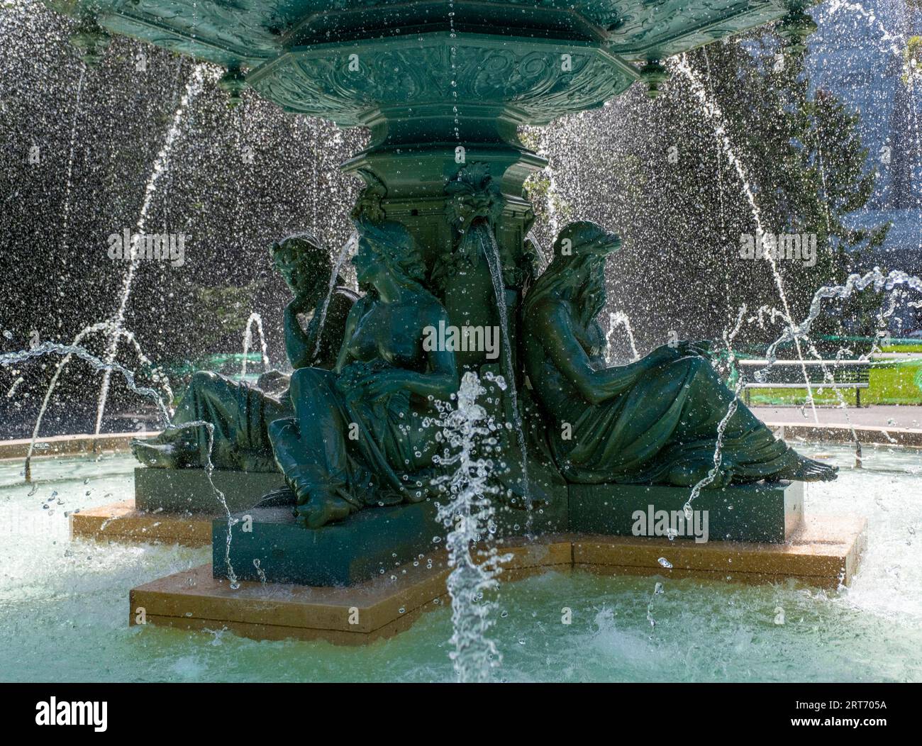 Jardin Anglais, Fontana, centro di Ginevra, Svizzera Foto Stock