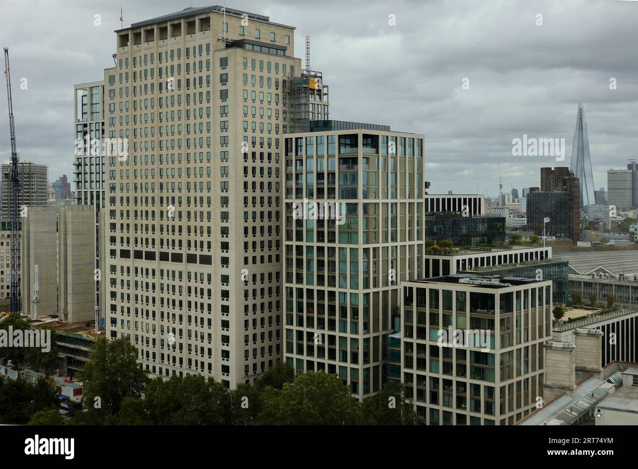 Edifici di Londra visti dall'alto dal London Eye Foto Stock