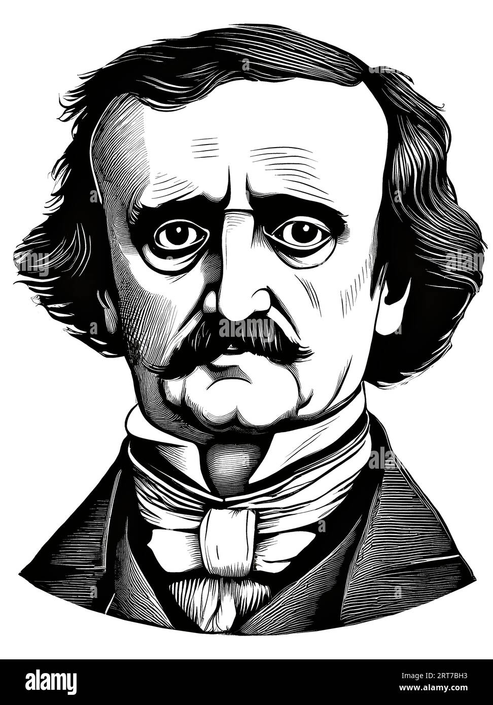 Ritratto di Edgar Allan Poe Illustrazione Vettoriale