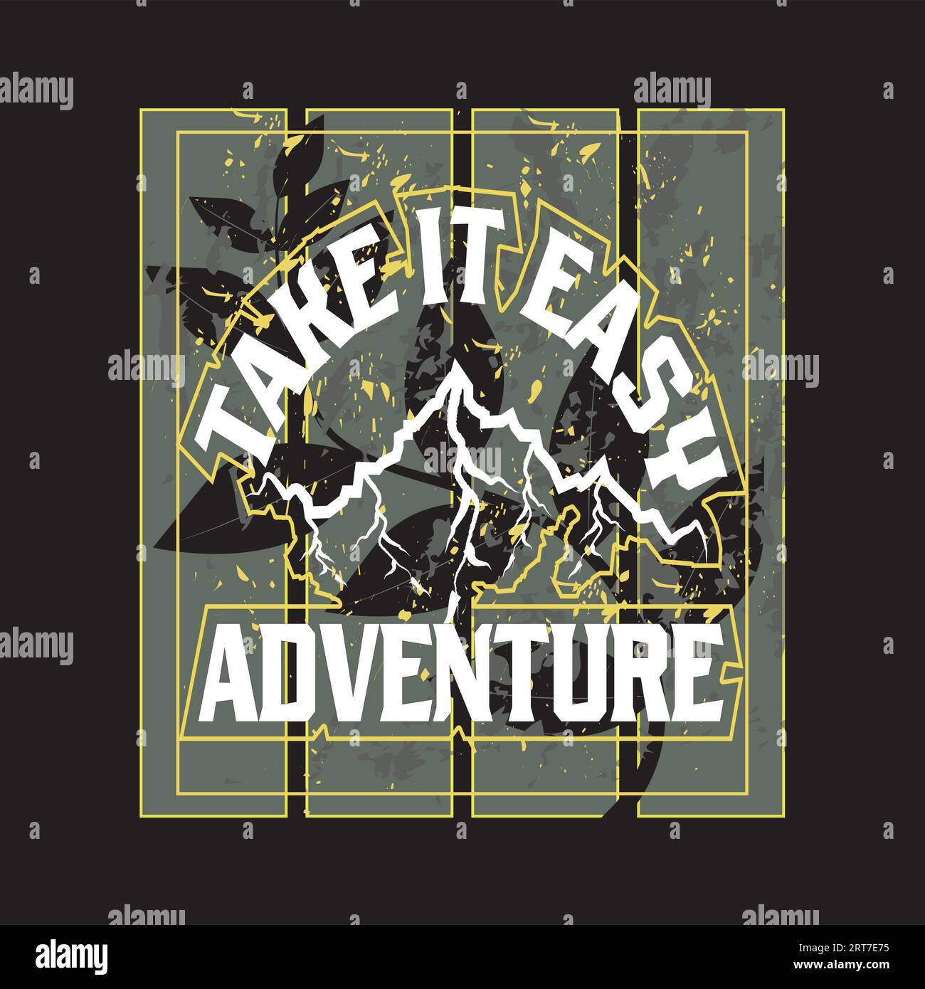 T-shirt Adventure scuro Illustrazione Vettoriale