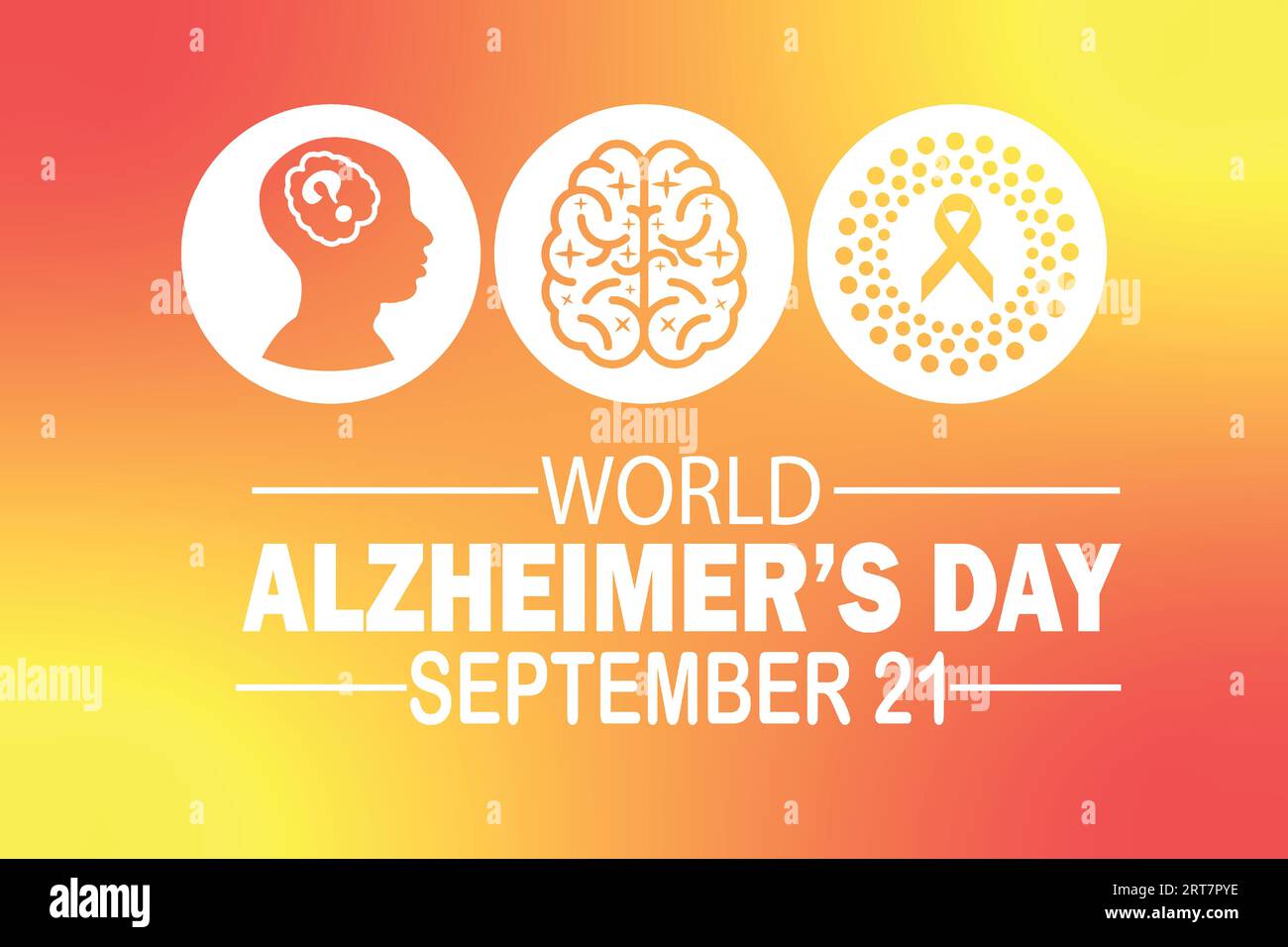 Giornata mondiale dell'Alzheimer. Illustrazione vettoriale. 21 settembre. Concetto di vacanza. Modello per sfondo, banner, scheda, poster con iscrizione di testo. Illustrazione Vettoriale
