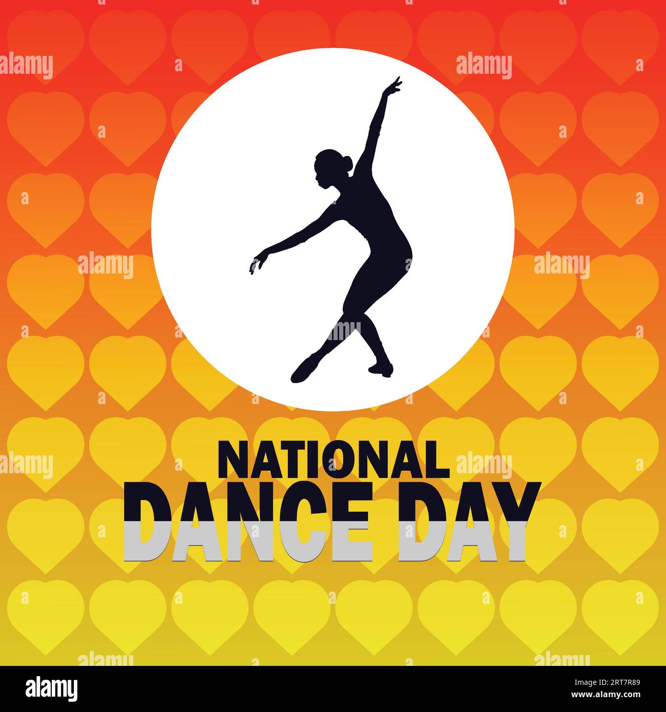 Illustrazione vettoriale del National Dance Day. Adatto per biglietti d'auguri, poster e striscioni Illustrazione Vettoriale