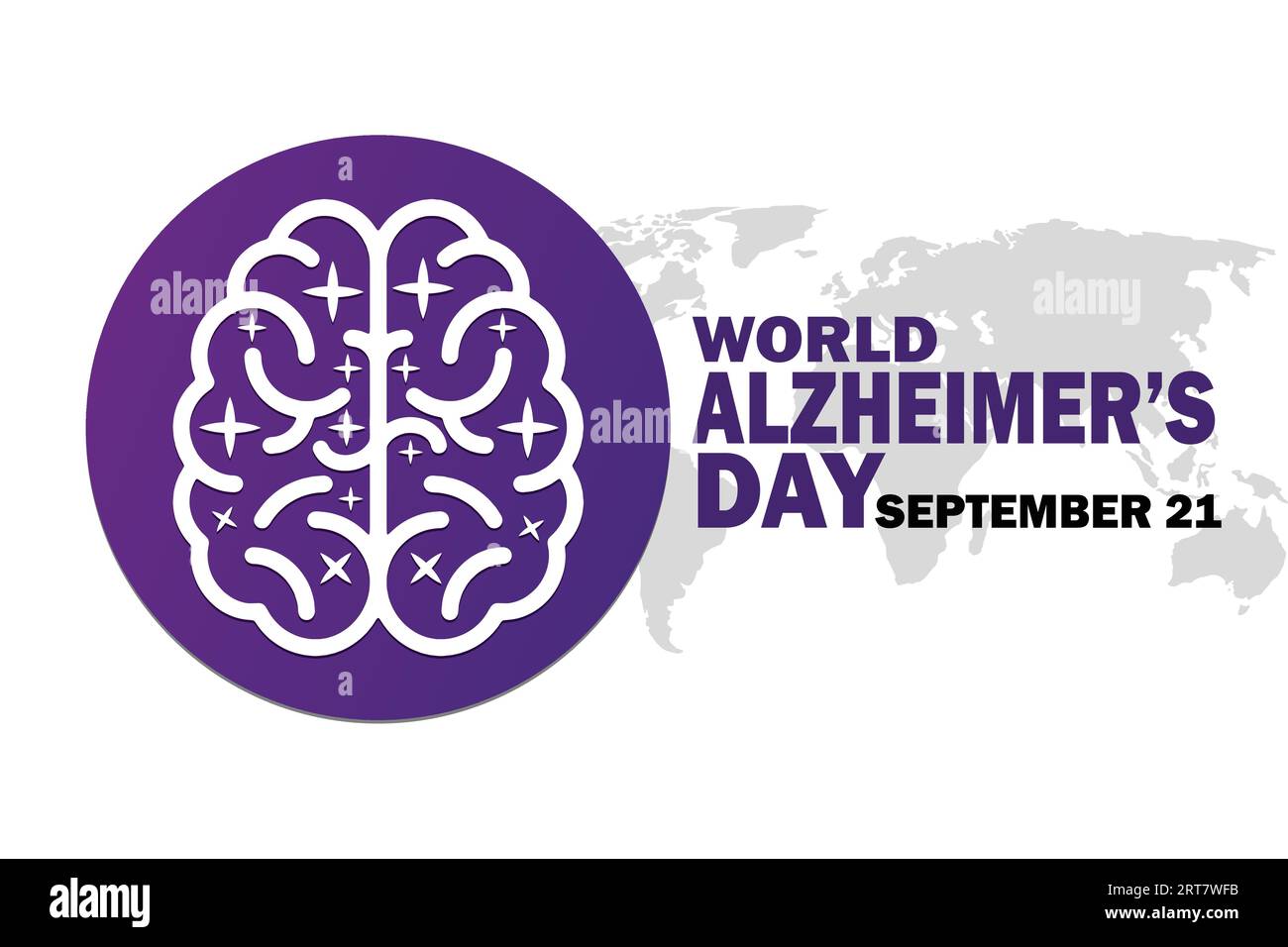 Giornata mondiale dell'Alzheimer. 21 settembre. Illustrazione vettoriale. Adatto per biglietti d'auguri, poster e striscioni Illustrazione Vettoriale