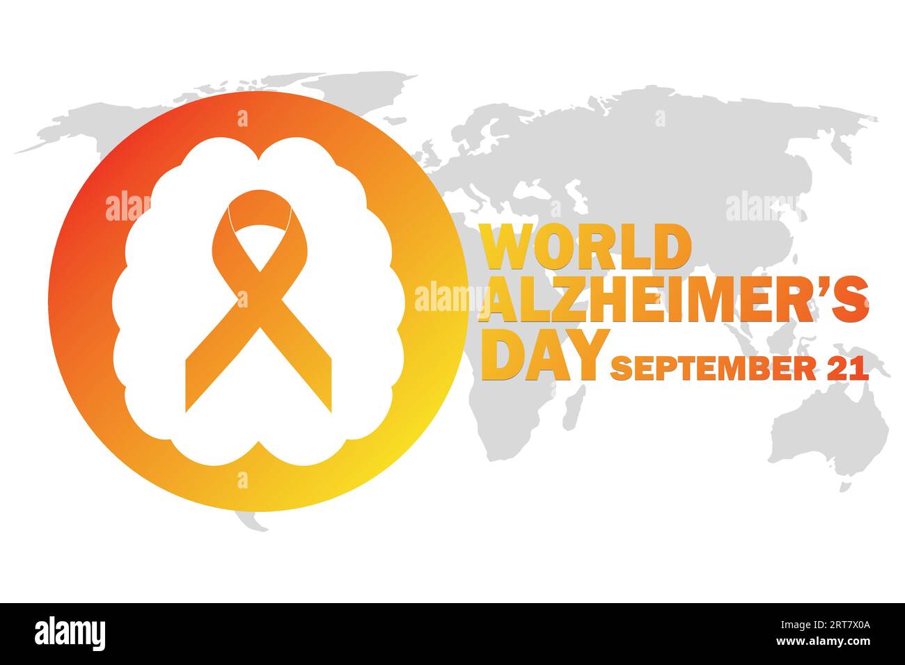 Il concetto di illustrazione vettoriale del World Alzheimer's Day è stato osservato ogni 21 settembre. Adatto per biglietti d'auguri, poster e striscioni Illustrazione Vettoriale