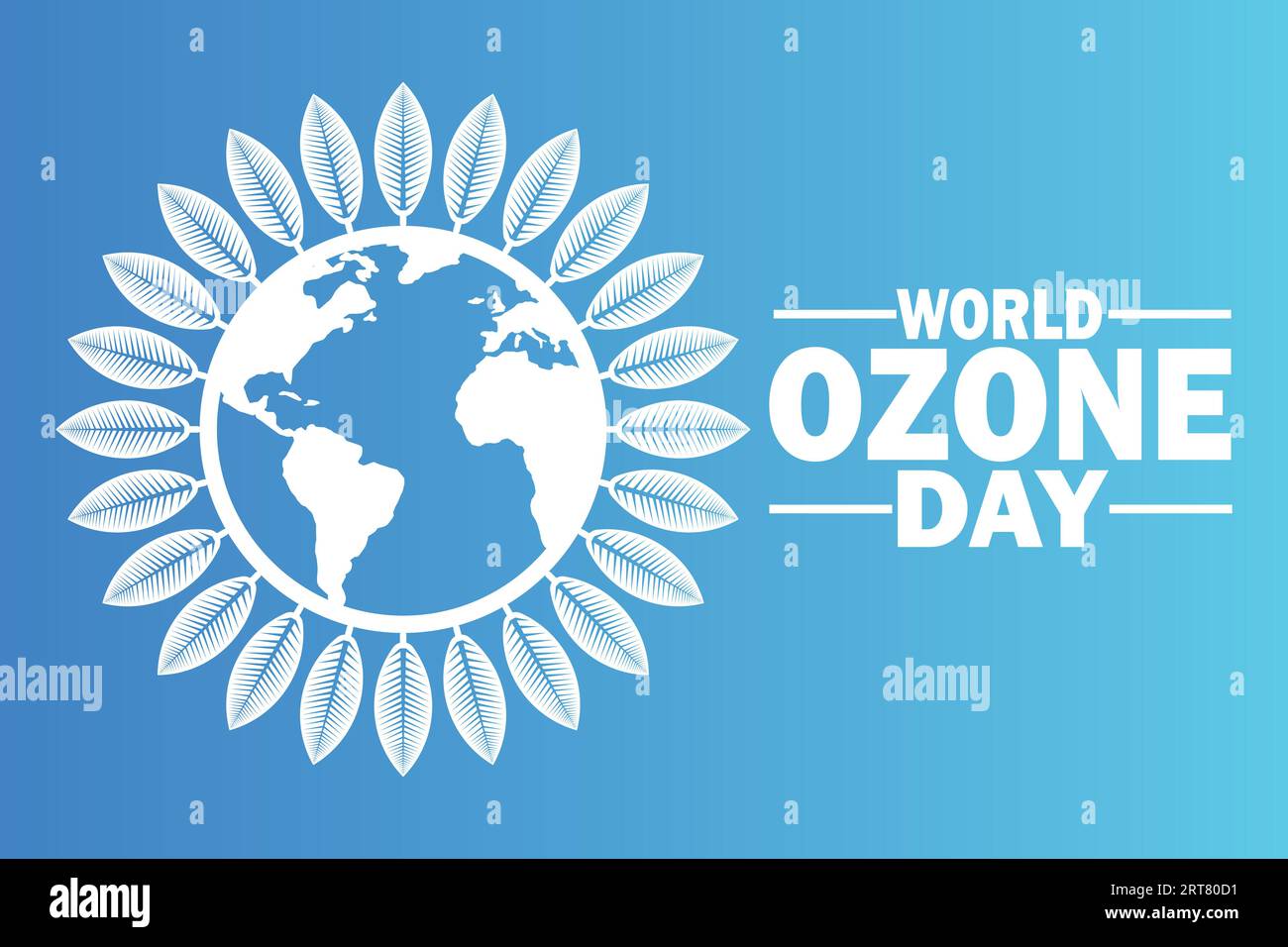 Illustrazione vettoriale del giorno mondiale dell'ozono. Adatto per biglietti d'auguri, poster e striscioni. Illustrazione Vettoriale