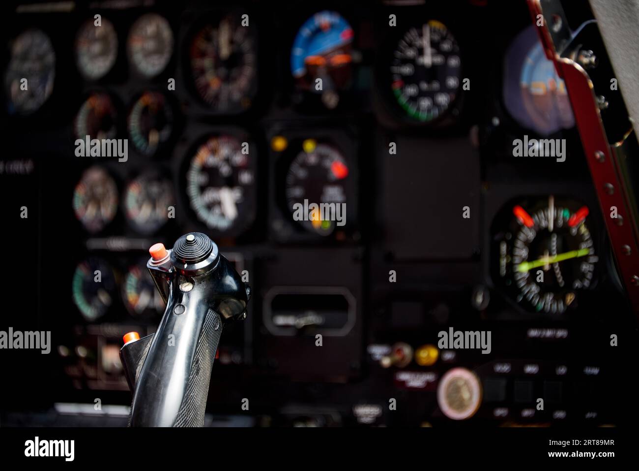 Visualizza l'abitacolo dell'elicottero Foto Stock