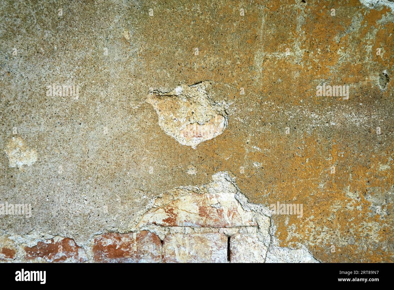 Colore incrinato su una parete esterna Foto Stock