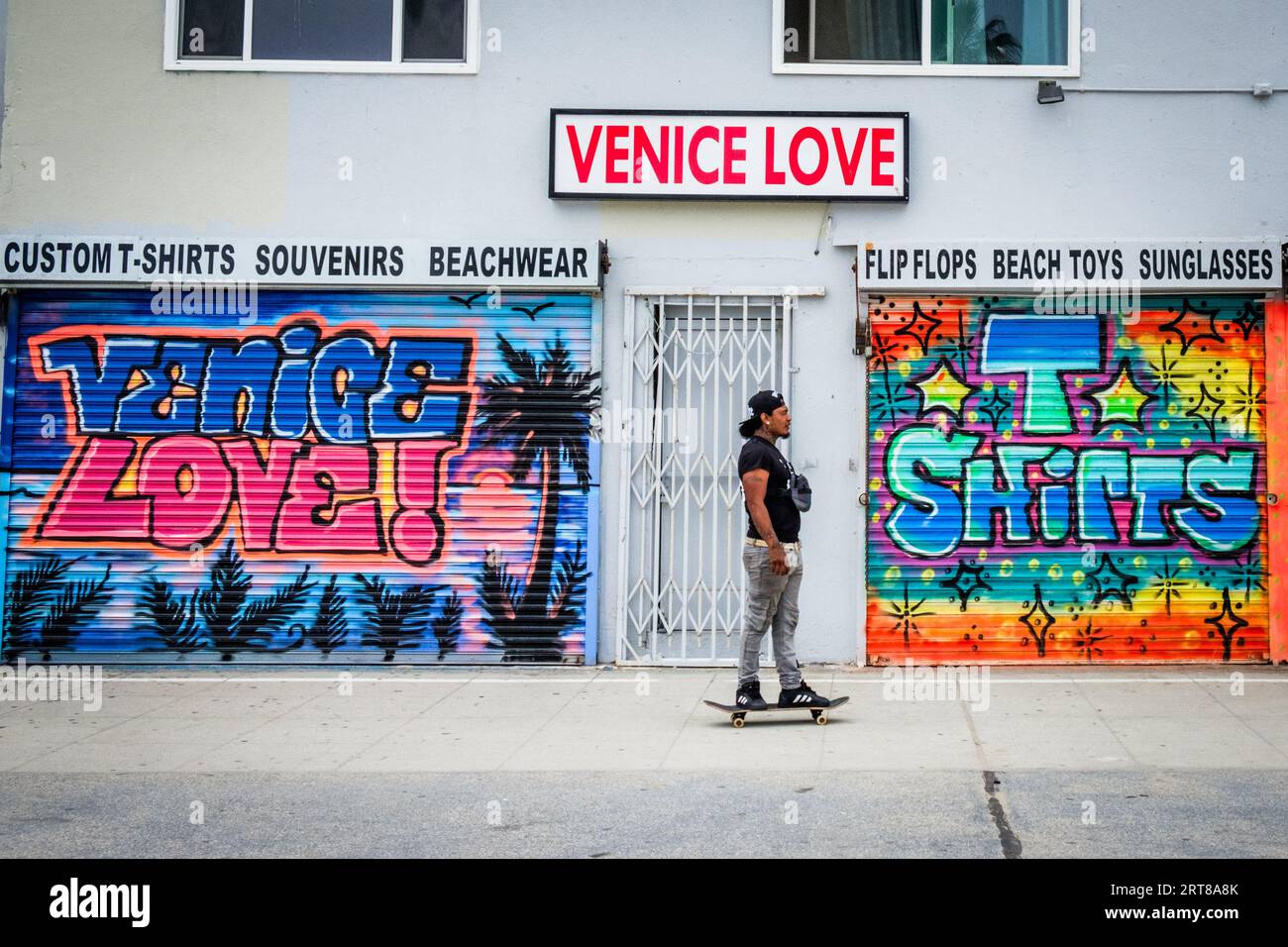 Arte di strada colorata a Venice Beach, California, USA. Foto Stock