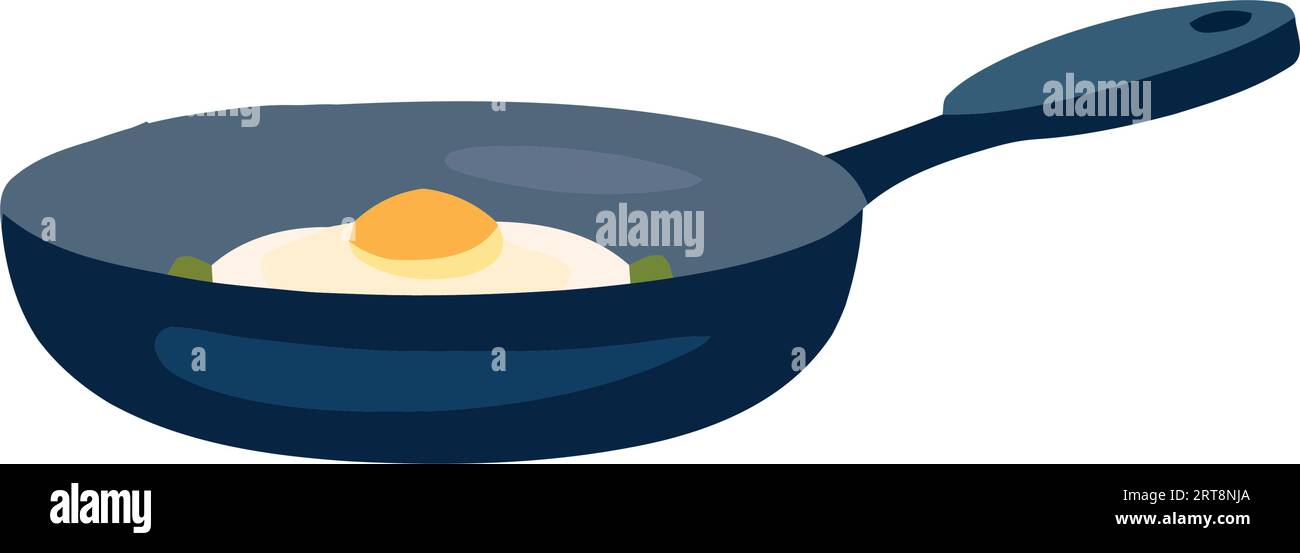 L'uovo fritto simboleggia un pasto sano cucinato in cucina Illustrazione Vettoriale