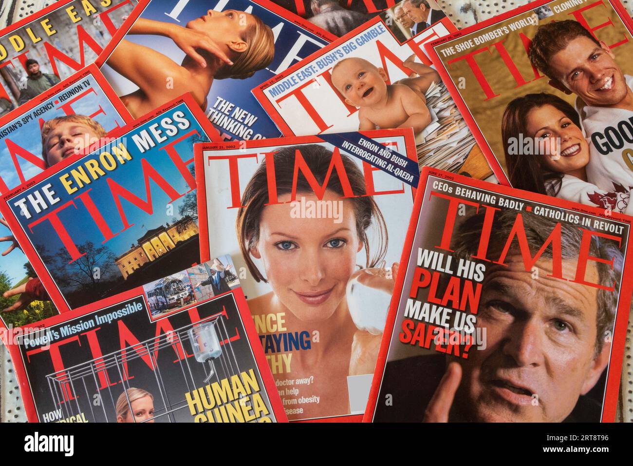 Una serie di 2002 riviste "Time", USA Foto Stock