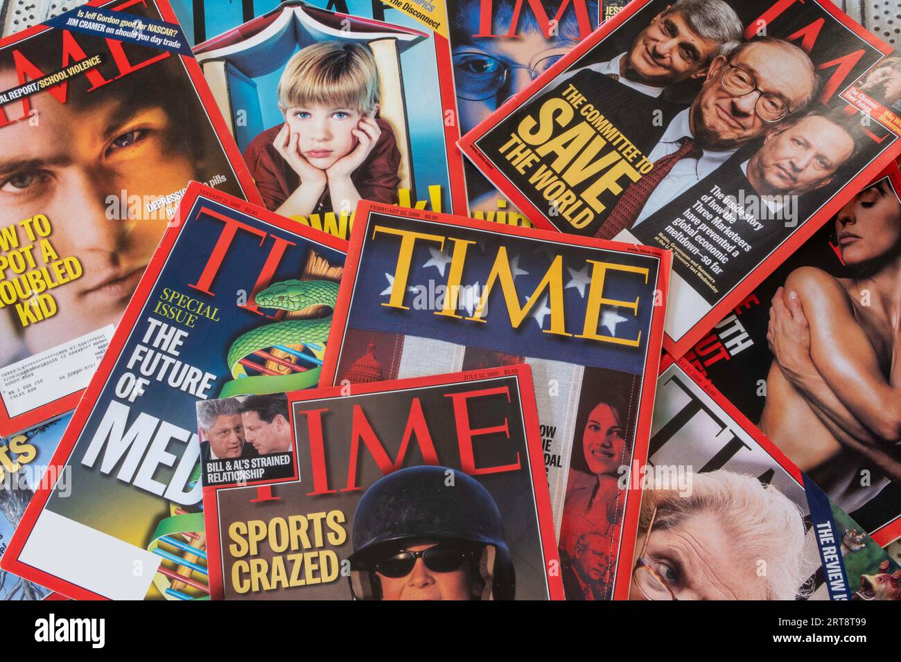 Una serie di 1999 riviste "Time", USA Foto Stock