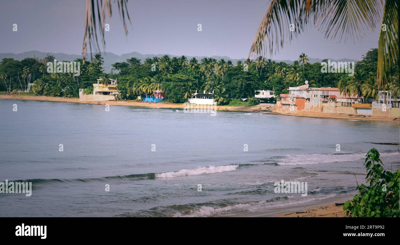 Godetevi le bellissime spiagge della mia isola Puerto Rico, l'isola incantata Puerto Rico, Aguadilla Foto Stock