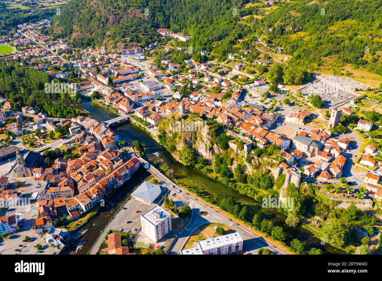 Città francese Tarascon-sur-Ariege Foto Stock