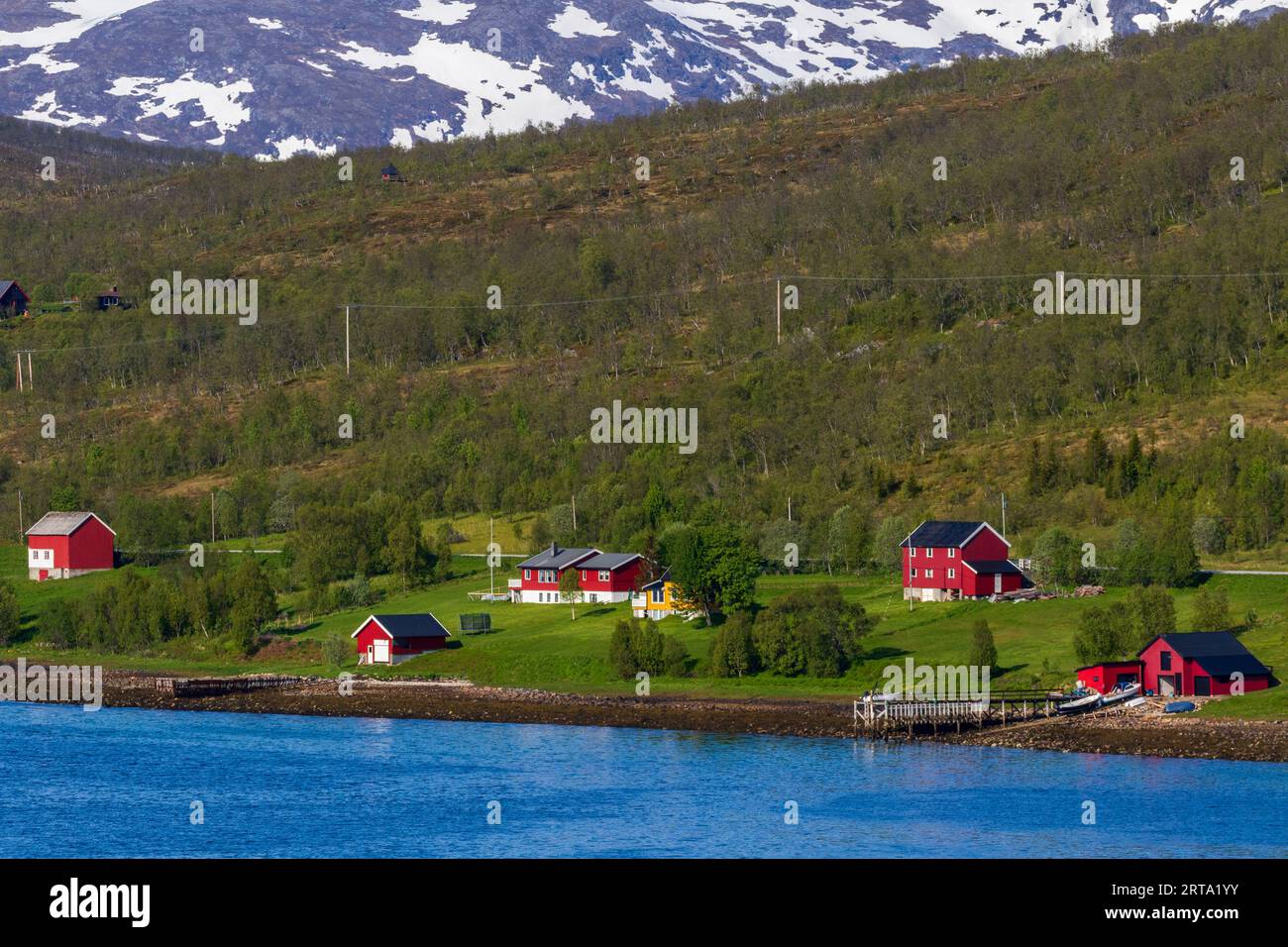 Isola di Kvaloya, Tromso, Norvegia Foto Stock