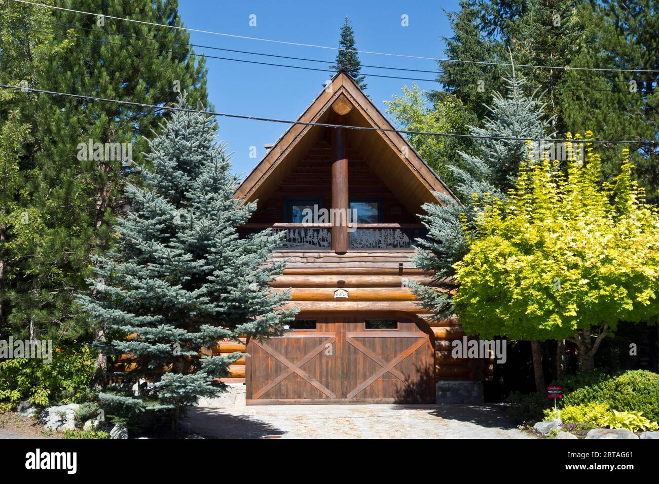 Bella casa di legno a Whistler, British Columbia, Canada Foto Stock