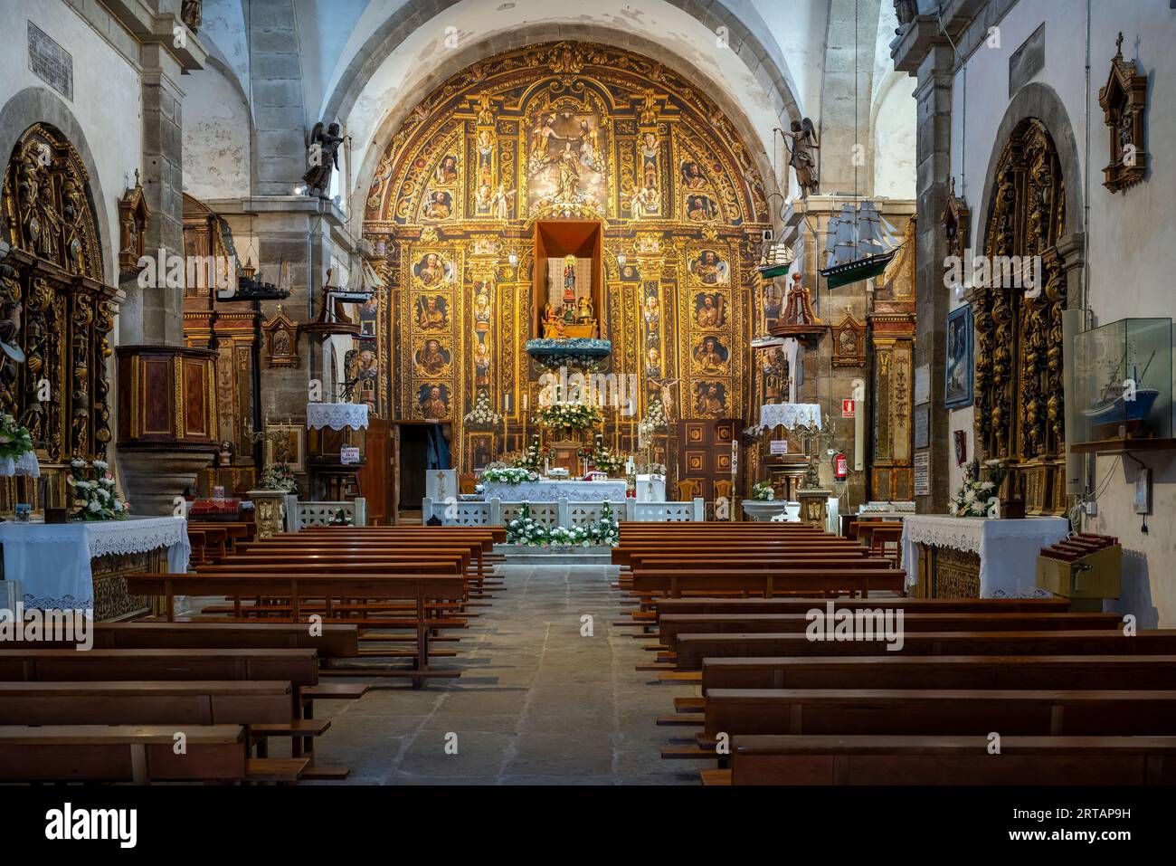 Virxe da barca Sanctuary, Muxia, Galizia, Spagna Foto Stock