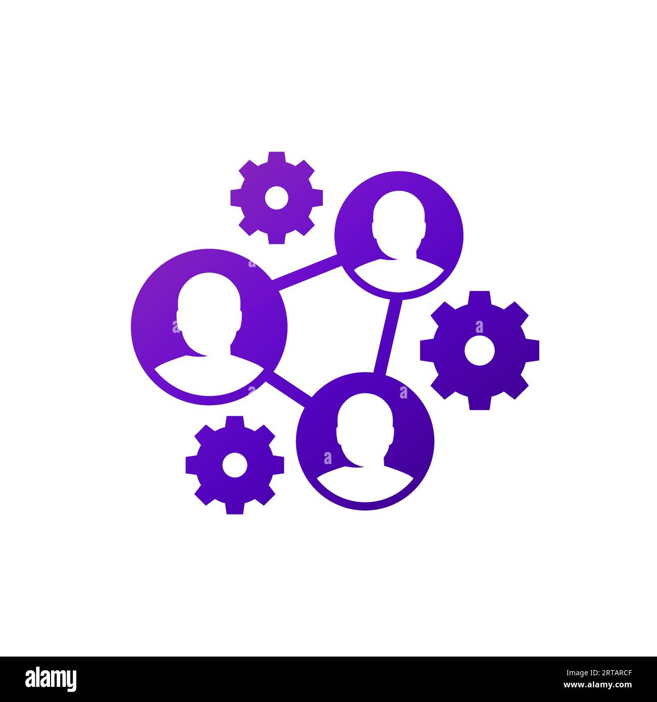 icona del lavoro collettivo, collaborazione e lavoro di squadra Illustrazione Vettoriale