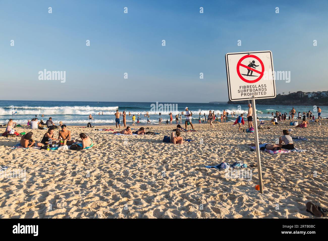 Cartello segnaletico a Bondi Beach, Sydney, NSW, Australia. Foto Stock
