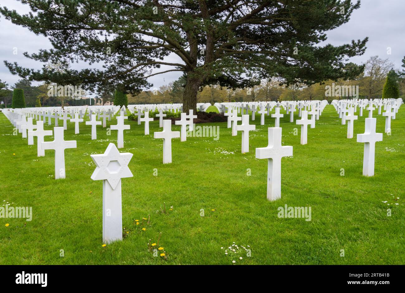 Il Cimitero americano in Normandia, a Colleville-sur-Mer, Francia Foto Stock