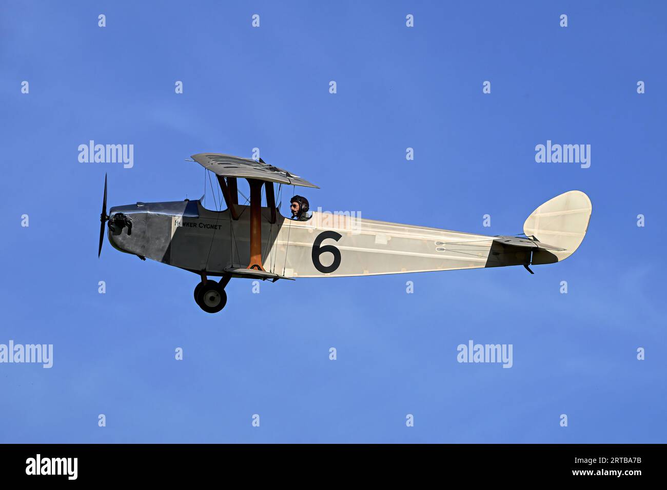 L'iconico biplano Hawker Cygnet, solo due mai costruiti Foto Stock