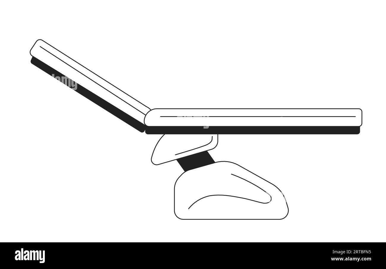 Letto d'ospedale monocromatico oggetto vettoriale piatto Illustrazione Vettoriale