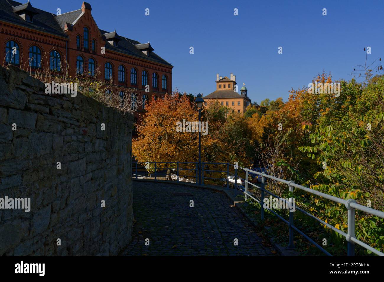 Vista al castello di Moritzburg a Zeitz, Burgenlandkreis, Sassonia-Anhalt, Germania Foto Stock