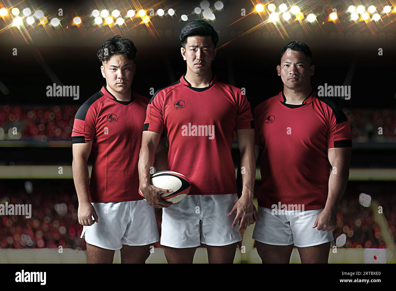 Atleti di rugby Foto Stock