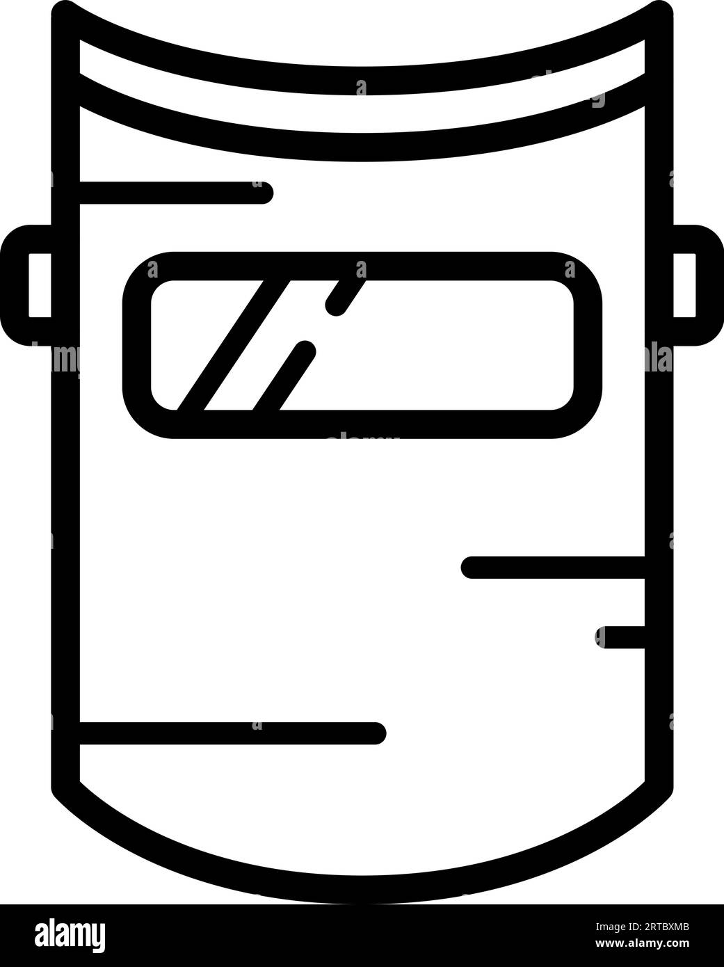 Icona a linea della maschera di saldatura come contorno modificabile per la progettazione del Web Illustrazione Vettoriale