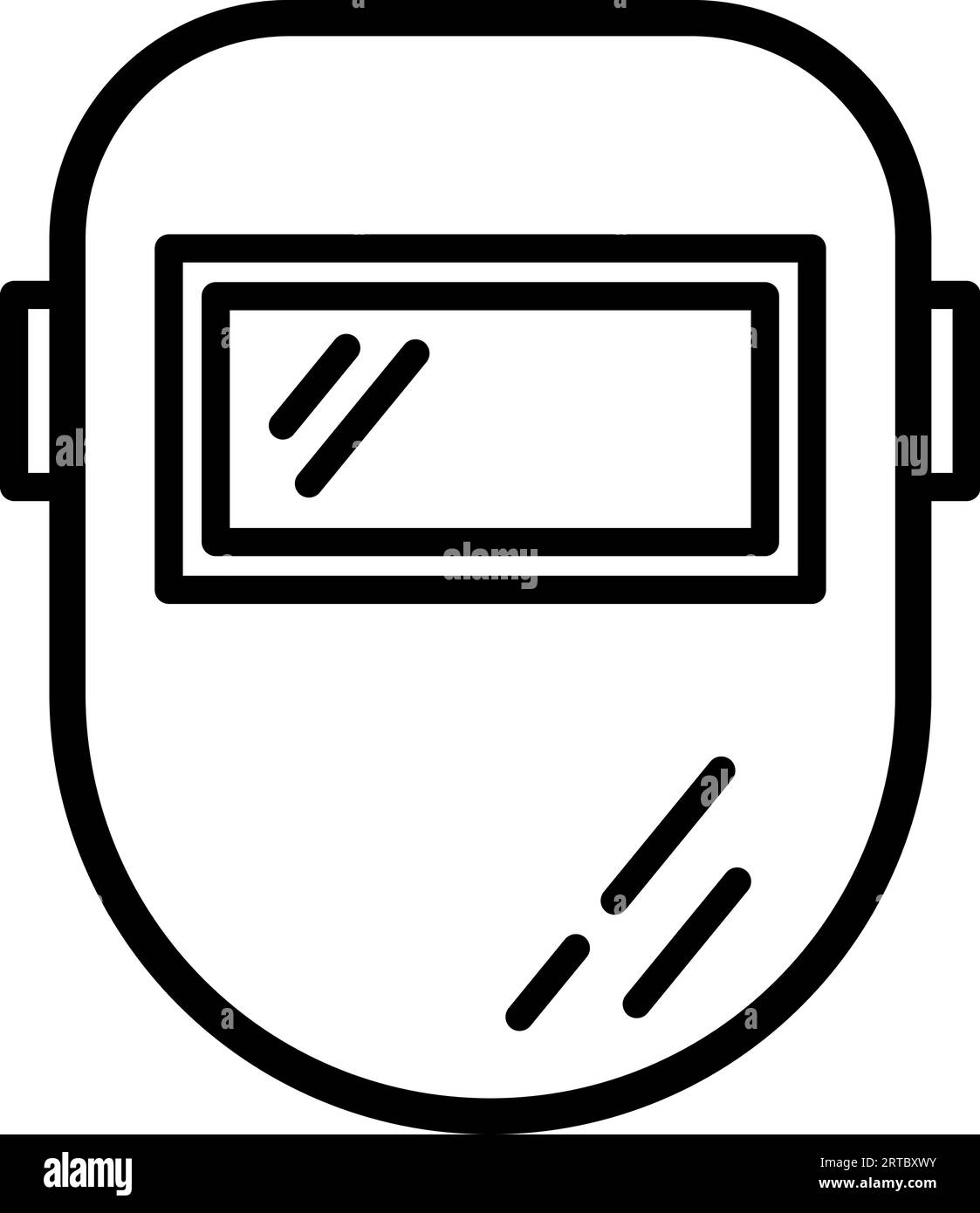Icona della maschera di saldatura come simbolo lineare per la progettazione del Web Illustrazione Vettoriale