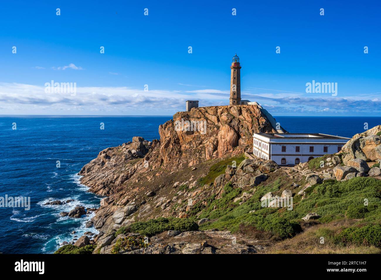 Faro, Capo Vilan (Cabo Vilan), Camarinas, Galizia, Spagna Foto Stock